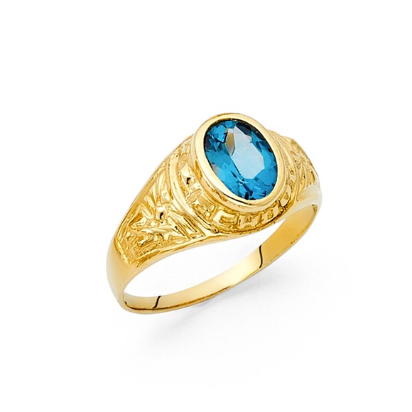 14K Yellow Gold CZ Men´s Ring